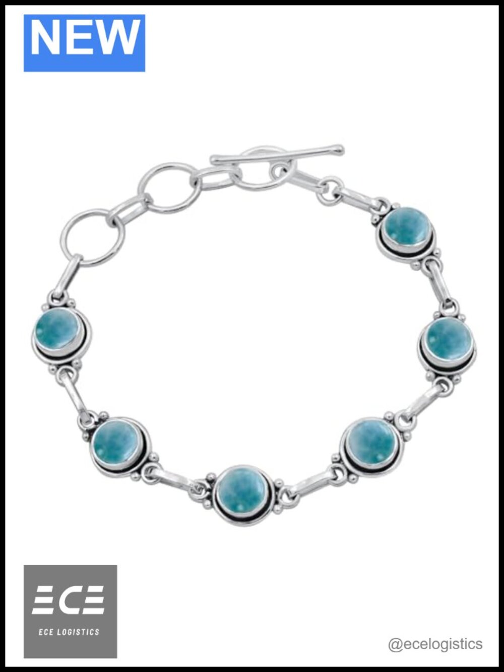 925 Sterling Silver Natural Gemstone Bracelet 7.5 Inch Handmade Gift for Women
